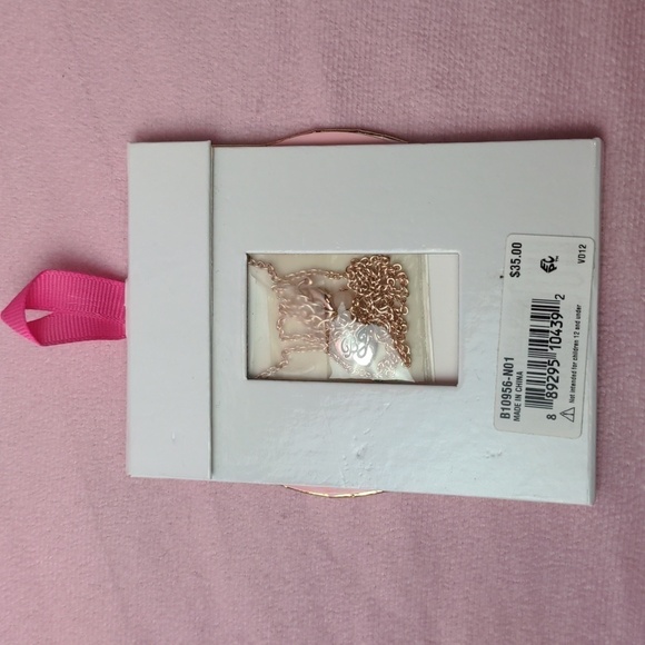 Betsey Johnson Valentines Cupid Heart Rose GoldTone Cubic Zirconia Necklace - Picture 3 of 5